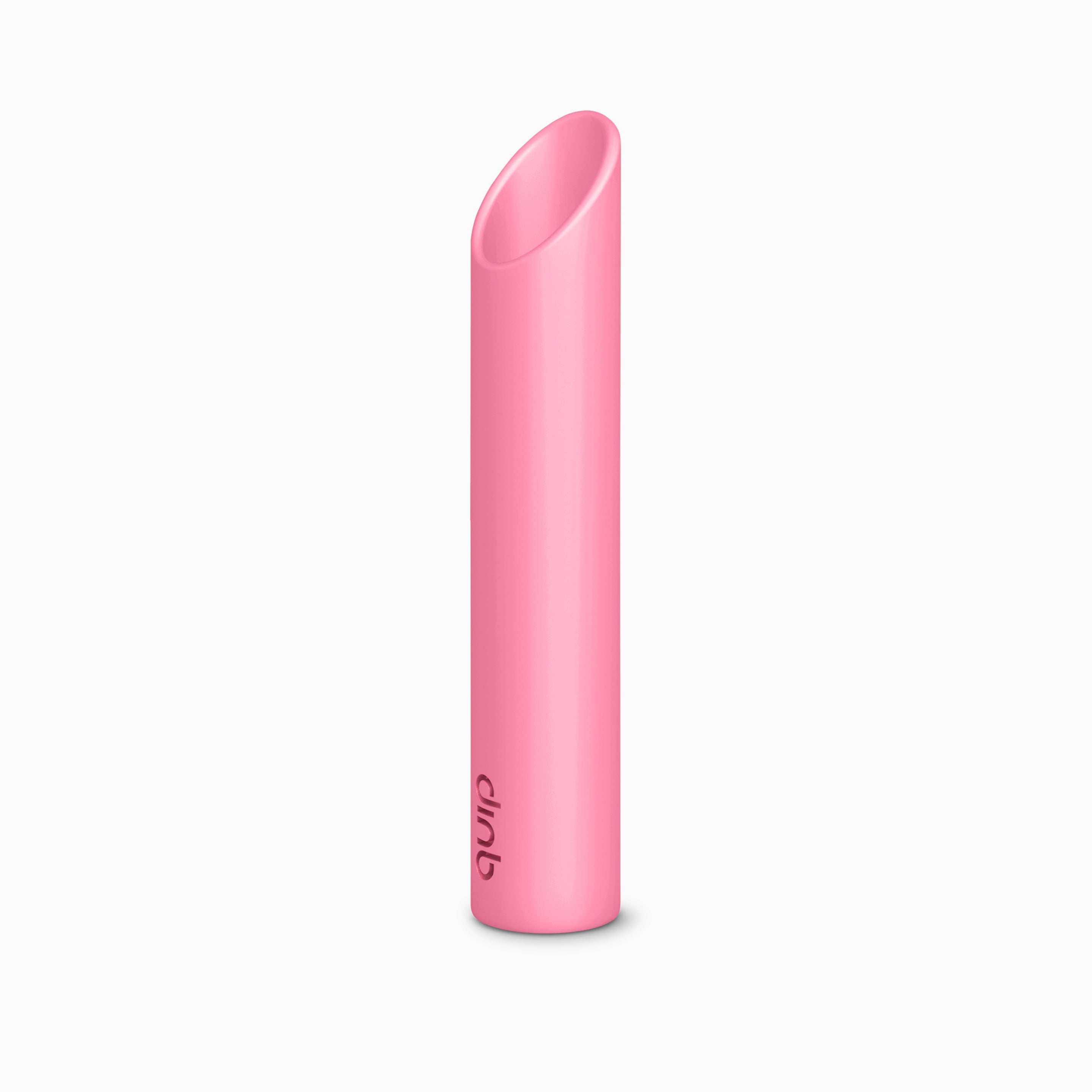 A pink plastic travel cover mount for Sonic Brushes, designed to protect and display the brush, shown against a white background.