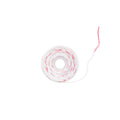 A roll of white adhesive tape with a red printed stripe pattern, shown on a plain white background.